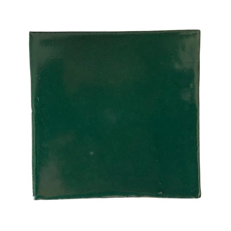 Azulejo 15.5cm Artesanal Talavera Liso 44pz Colores Verde Brillante