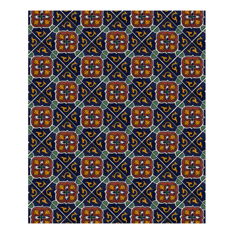 Azulejo 10.5cm Artesanal Tipo Talavera Liso 90pz #acln-38