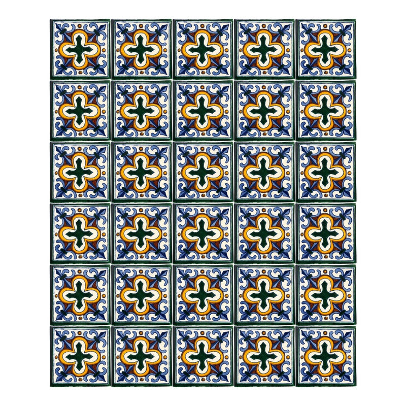 Azulejo Artesanal Talavera Liso 90pz #acln-43