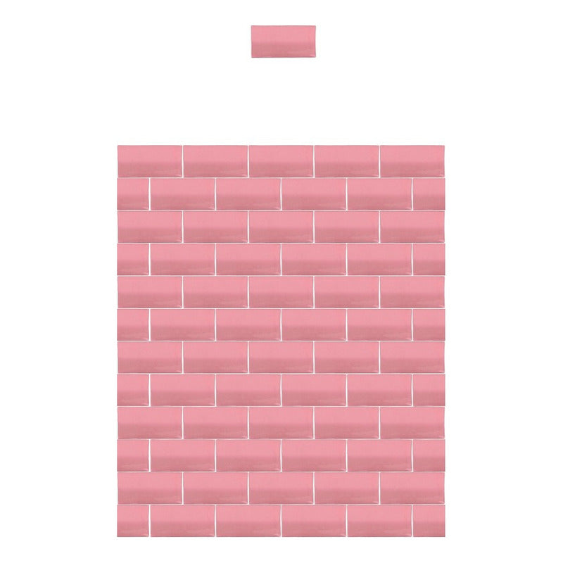 Azulejo 5cmx10cm Artesanal Talavera Liso 200pz Rosa 64