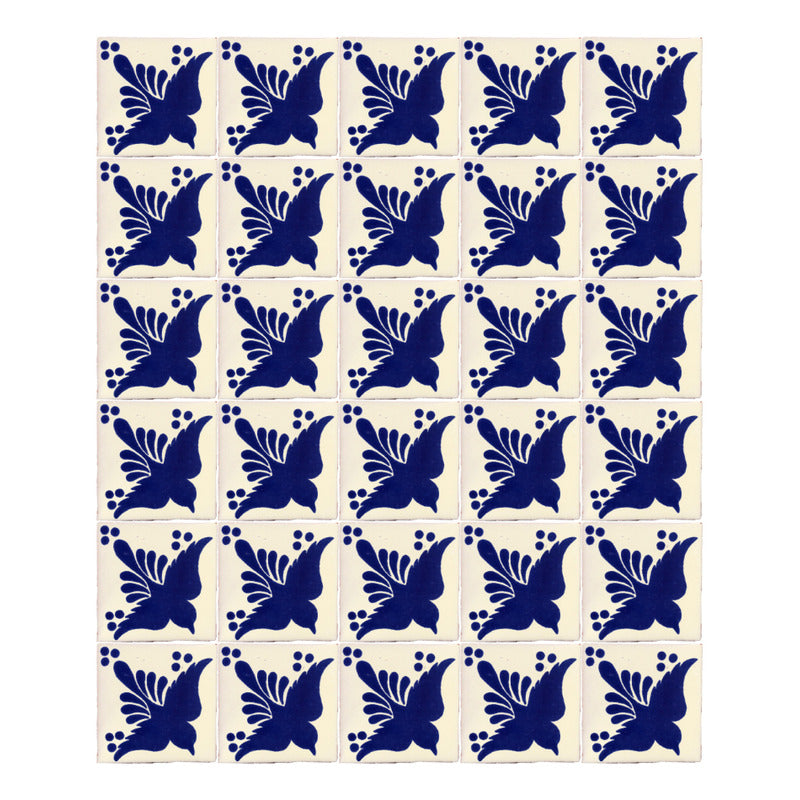 Azulejo 10.5cm Artesanal Tipo Talavera Liso 90pz #acls Acls-137