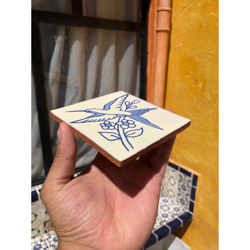 Azulejo 10.5cm Artesanal Talavera Liso 90pz #acls-125