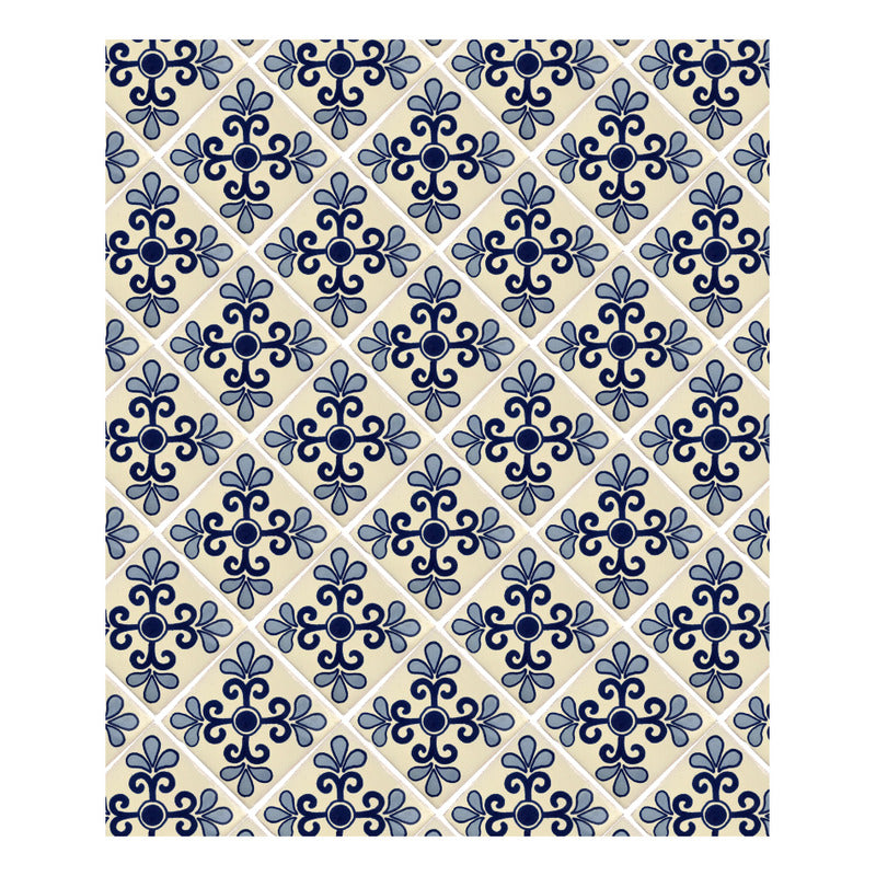 Azulejo 10.5cm Artesanal Tipo Talavera Liso 90pz #acls Acls-89