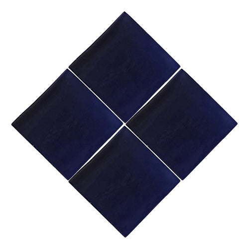 Talavera Handmade Tiles 10.5cm Plain 90pcs Bright Blue