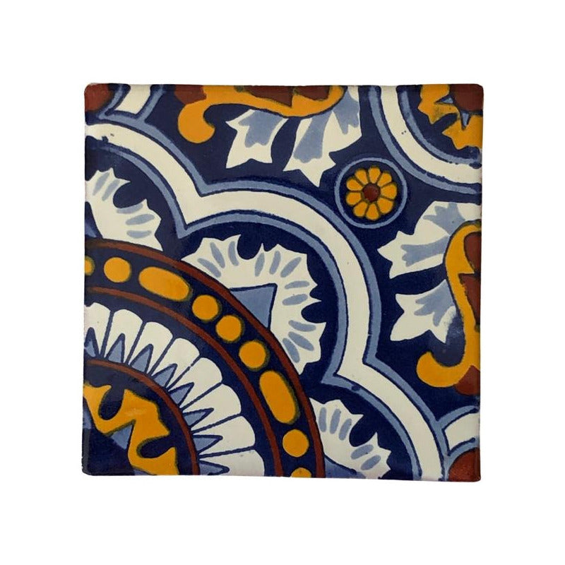 Azulejo 10.5cm Artesanal Tipo Talavera Liso 90pz #acln Acln-29