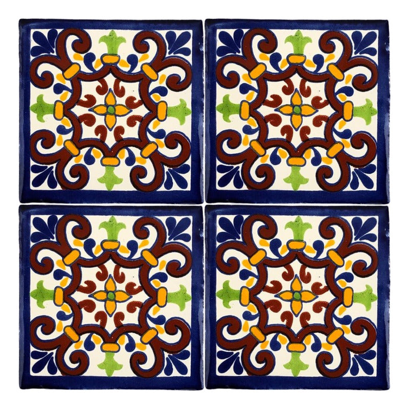 Azulejo Artesanal Tipo Talavera Liso 90pz #acln-49