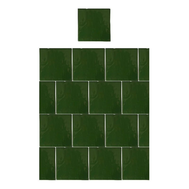 Azulejo 15.5cm Artesanal Talavera Liso 44pz Verde Cromo