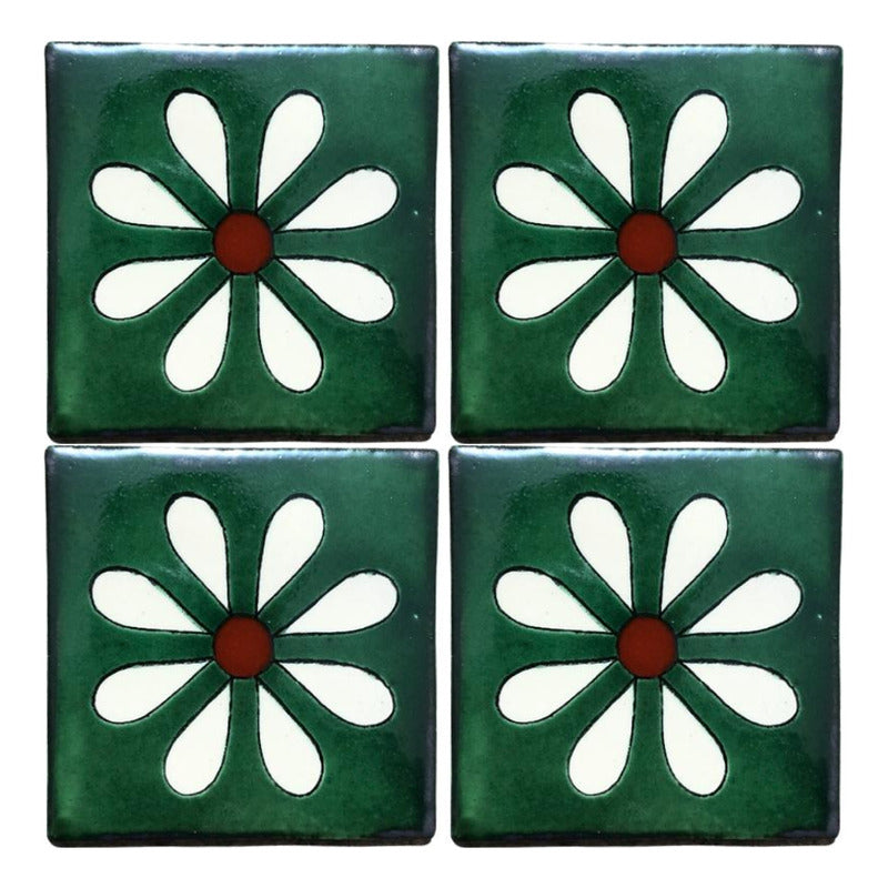 Azulejo 10.5cm Artesanal Tipo Talavera Liso 90pz #acls Acls-103