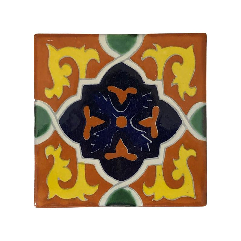 Azulejo 10.5cm Artesanal Tipo Talavera Liso 90pz #acln-30