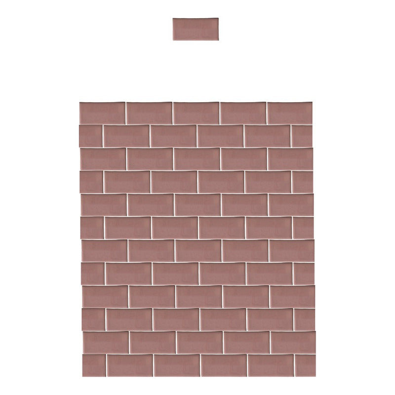 Azulejo 5cmx10cm Artesanal Talavera Liso 200pz Rosa Carne