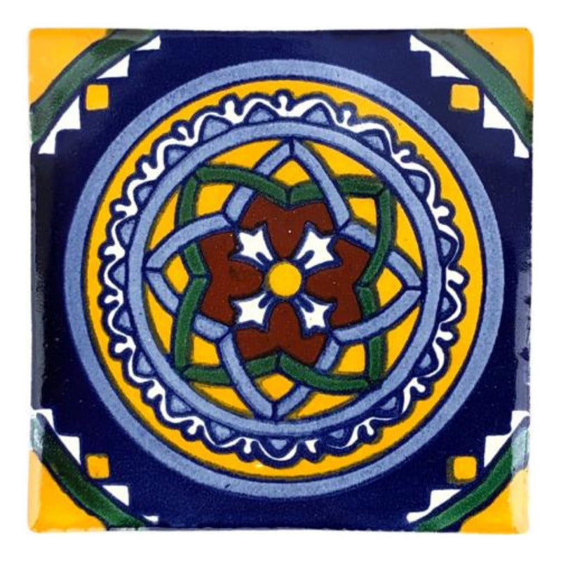 Azulejo 10.5cm Artesanal Talavera Liso 90pz #acln-51