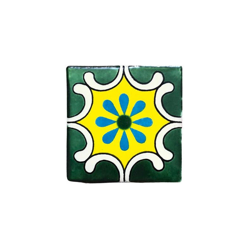 Azulejo 10.5cm Artesanal Tipo Talavera Liso 90pz #acln-53