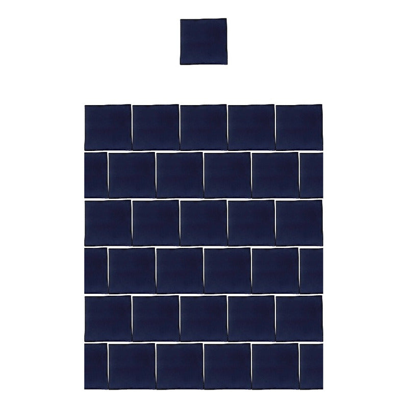 Azulejo 15.5cm Artesanal Talavera Liso 44pz Colores Azul Sobre Blanco