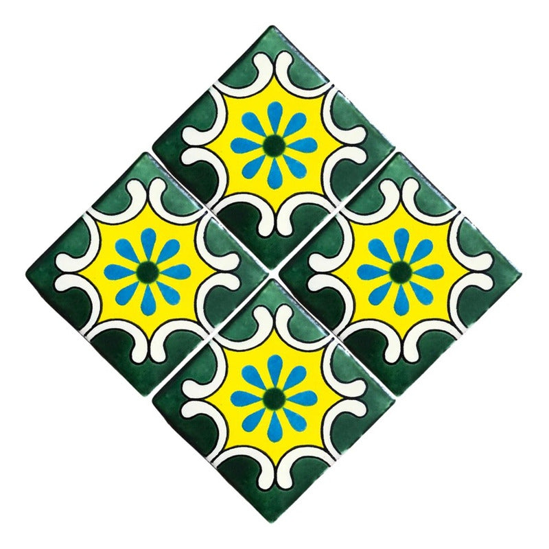 Azulejo Artesanal Tipo Talavera Liso 90pz #acln-53