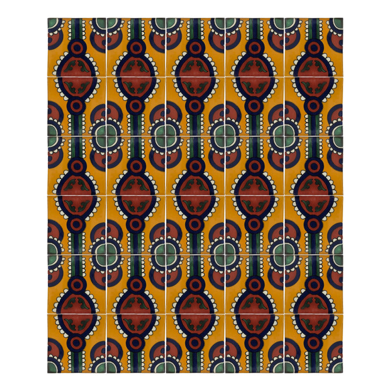 Azulejo 10.5cm Artesanal Tipo Talavera Liso 90pz #acln-23