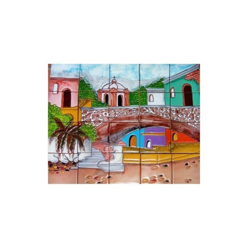 Mural 20pz Azulejo Artesanal Tipo Talavera Relieve #02