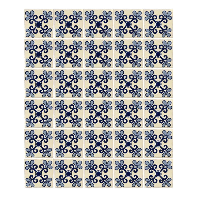 Azulejo Artesanal Tipo Talavera Liso 90pz #acls-89