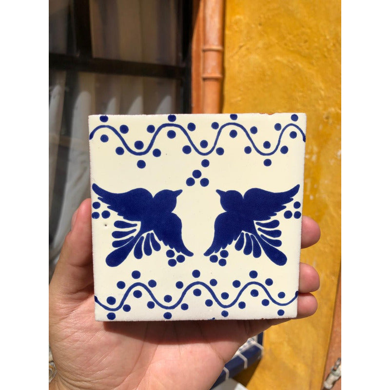 Azulejo 10.5cm Artesanal Tipo Talavera Liso 90pz #acls-130