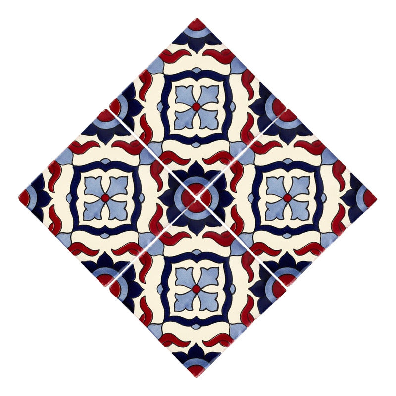Azulejo 10.5cm Artesanal Tipo Talavera Liso 90pz #acln-48