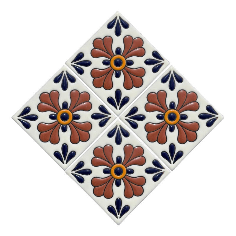 Azulejo Artesanal Tipo Talavera Relieve 90pz #acrs-12