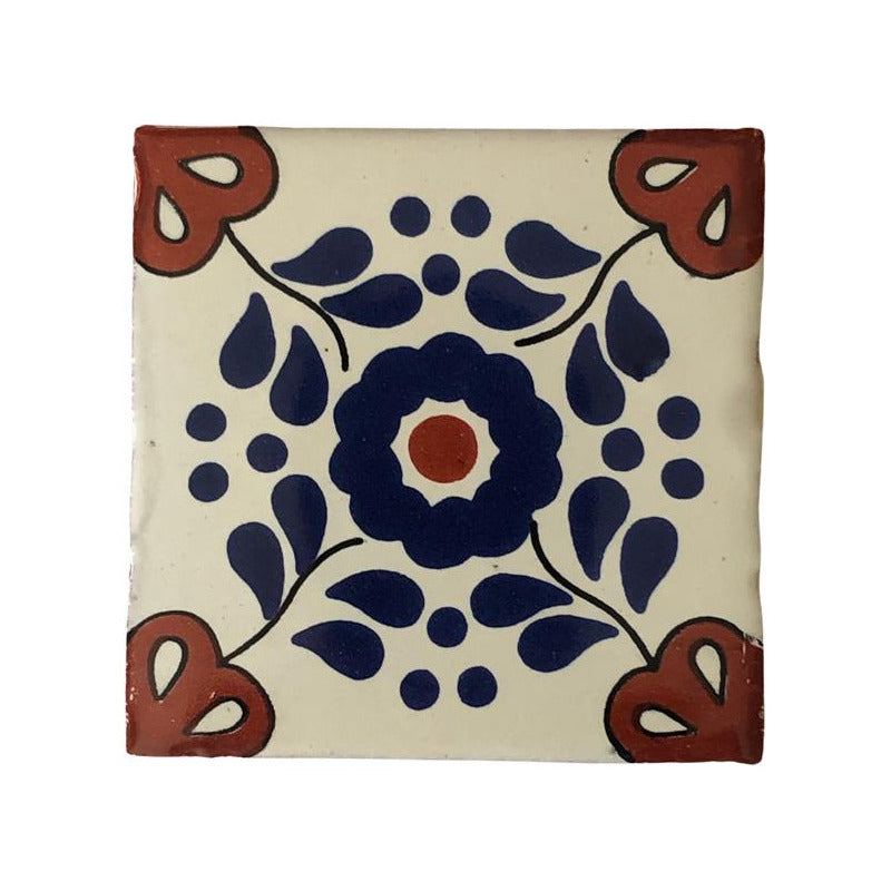 Azulejo 10.5cm Artesanal Tipo Talavera Liso 90pz #acln-33