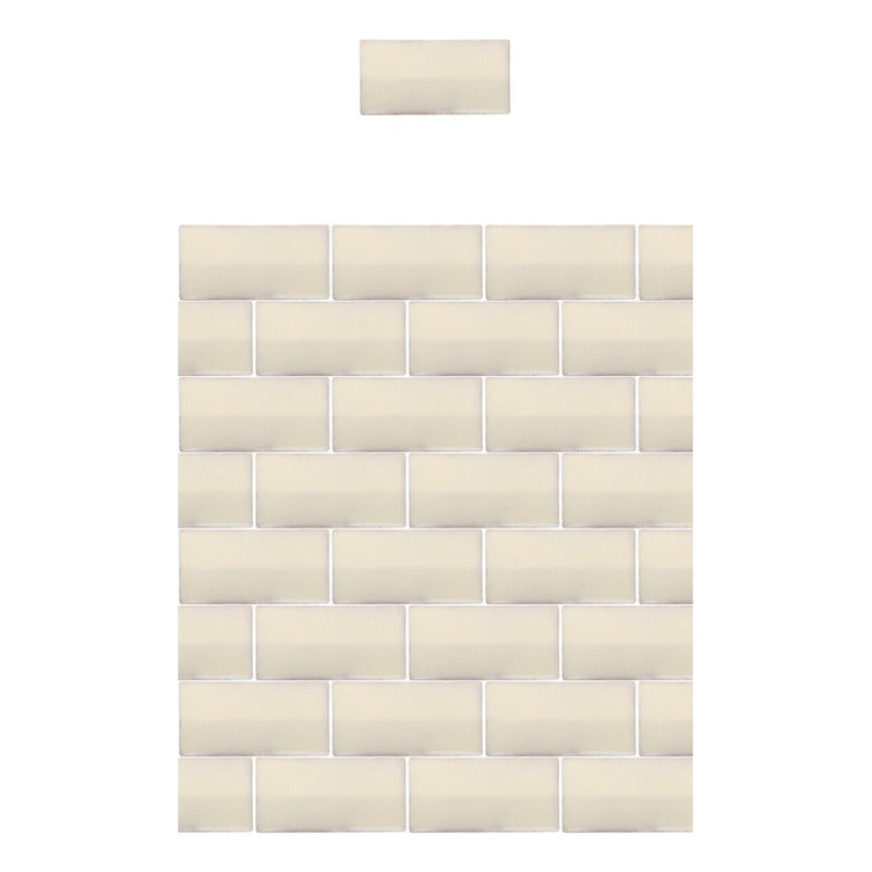 Azulejo 7.5cmx15.5cm Artesanal Talavera Liso 86pz Blanco Mex