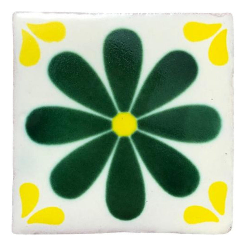 Azulejo 10.5cm Artesanal Tipo Talavera Liso 90pz #acls Acls-102