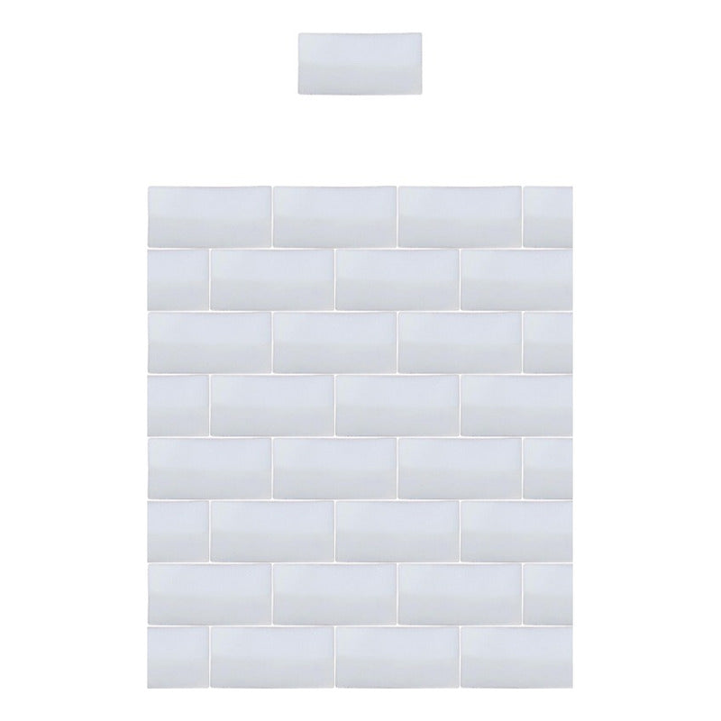 Azulejo 7.5cmx15.5cm Artesanal Talavera Liso 86pz Bco Puro