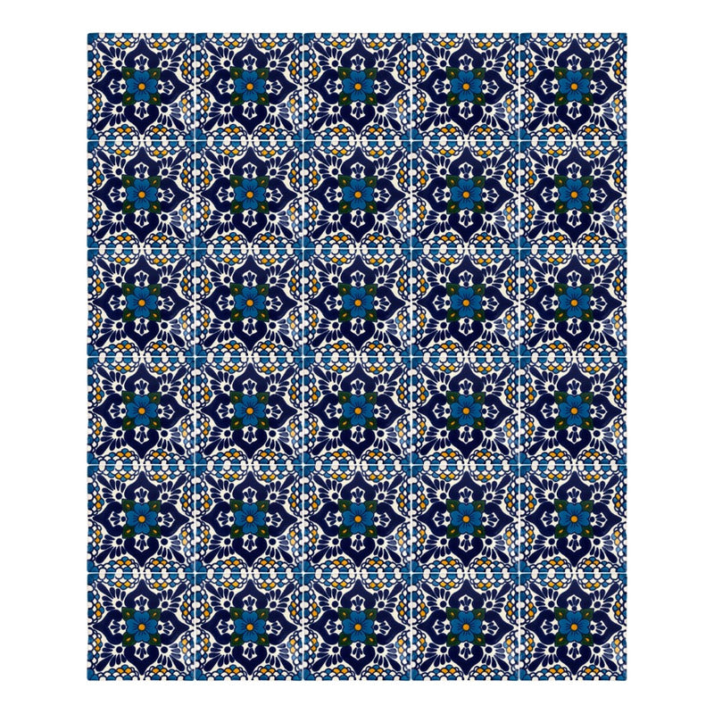 Azulejo 10.5cm Artesanal Talavera Liso 90pz #acln-55