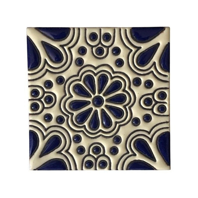 Azulejo Artesanal Tipo Talavera Relieve 90pz #acrs-18