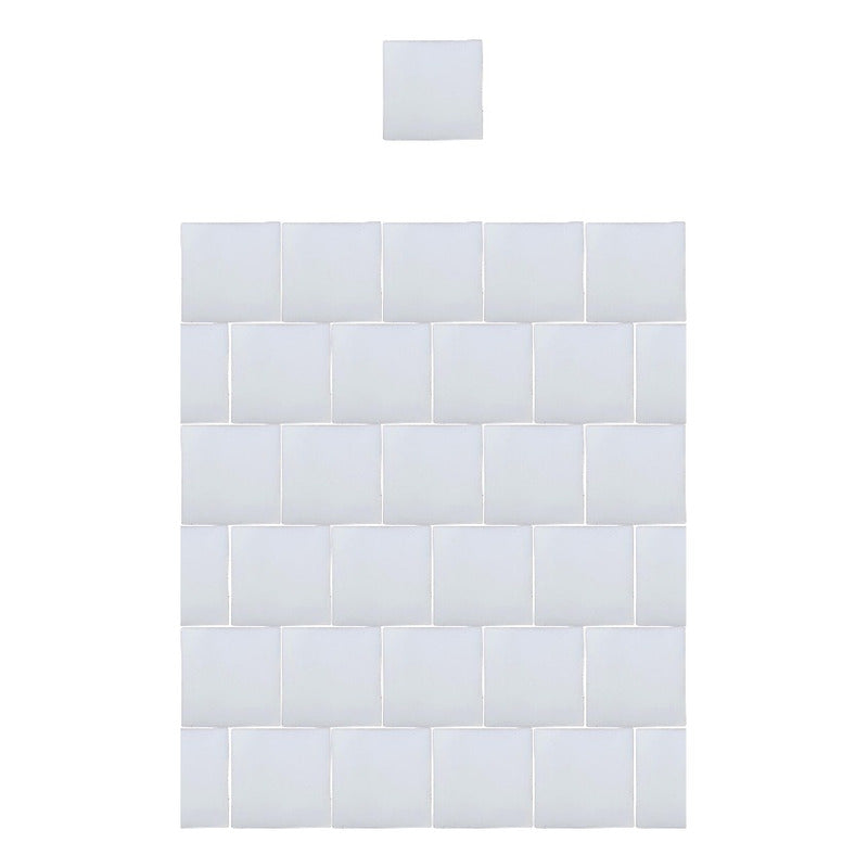 Azulejo 15.5cm Artesanal Talavera Liso 44pz Colores Blanco Puro