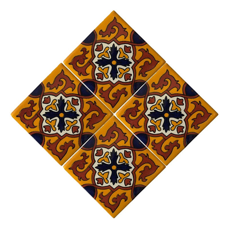 Azulejo 10.5cm Artesanal Talavera Liso 90pz #acln-24