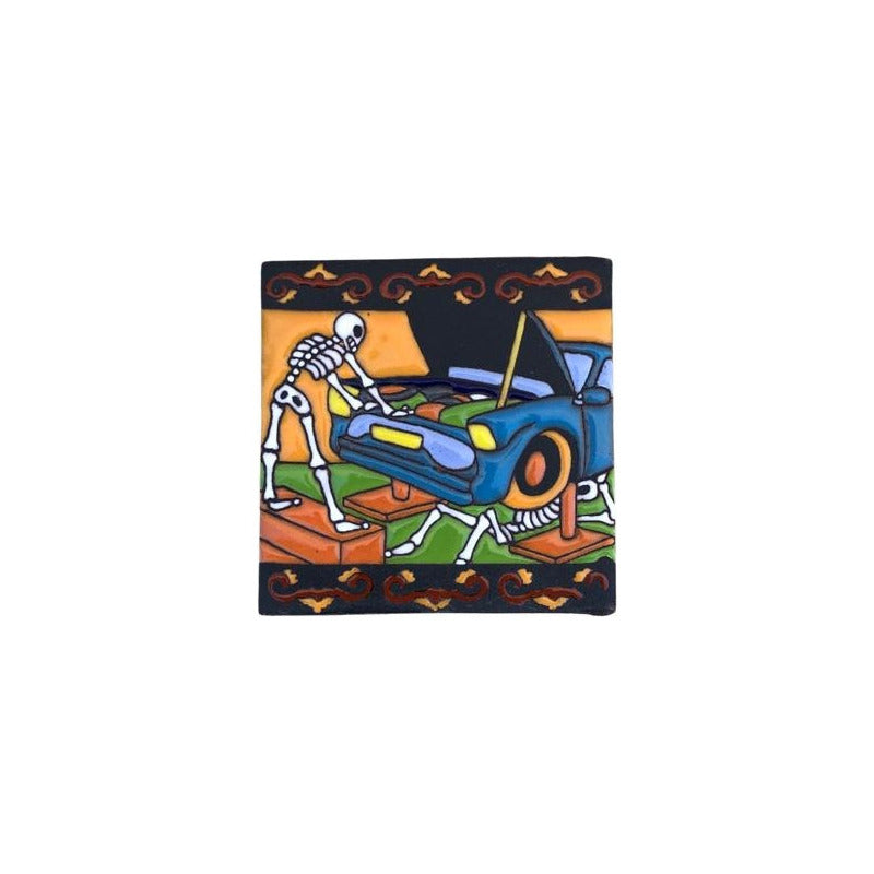 Azulejo 11cm Artesanal Tipo Talavera Relieve 90pz #acre Acre-29