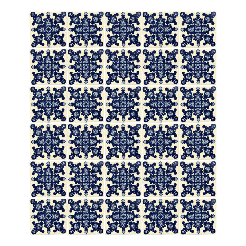 Azulejo 10.5cm Artesanal Tipo Talavera Liso 90pz #acls Acls-90