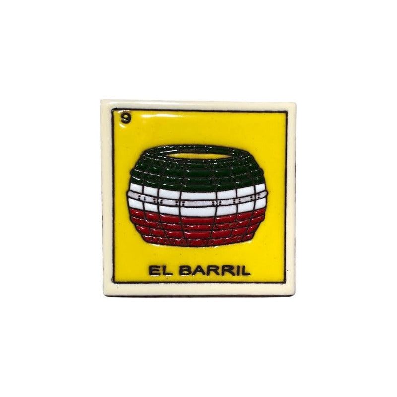 Lotería Azulejo Artesanal Tipo Talavera Relieve 10pz #alrn01 El Barril