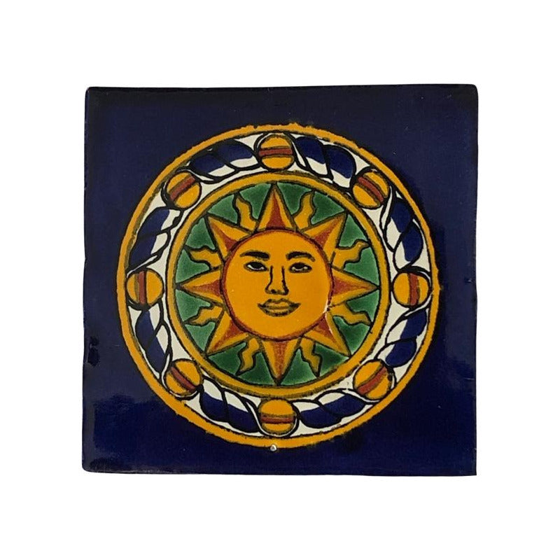 Azulejo 10.5cm Artesanal Tipo Talavera Liso 90pz #acln Acln-18