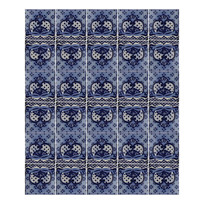 Azulejo 10.5cm Artesanal Tipo Talavera Liso 90pz #acln-27