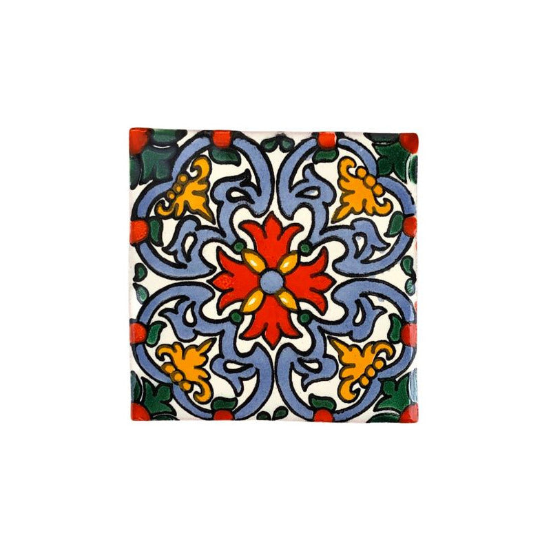 Azulejo 10.5cm Artesanal Tipo Talavera Liso 90pz #acln-45