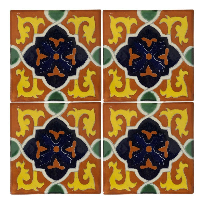 Azulejo 10.5cm Artesanal Talavera Liso 90pz #acln-30