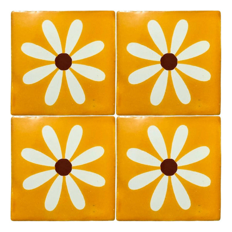 Azulejo 10.5cm Artesanal Tipo Talavera Liso 90pz #acls Acls-101