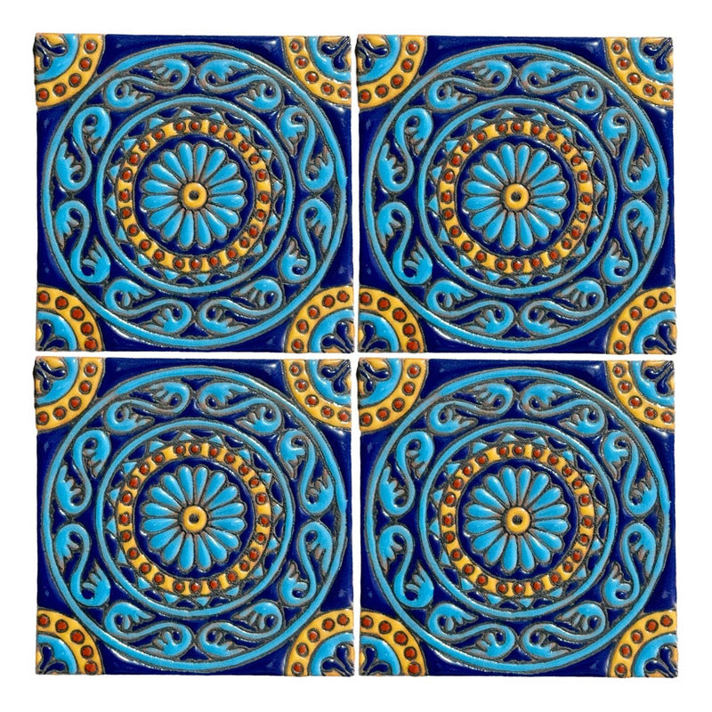 Azulejo Artesanal Tipo Talavera Relieve 90pz #acrs-01