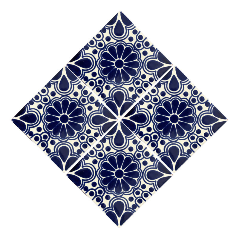 Azulejo 10.5cm Artesanal Tipo Talavera Liso 90pz #acls-56