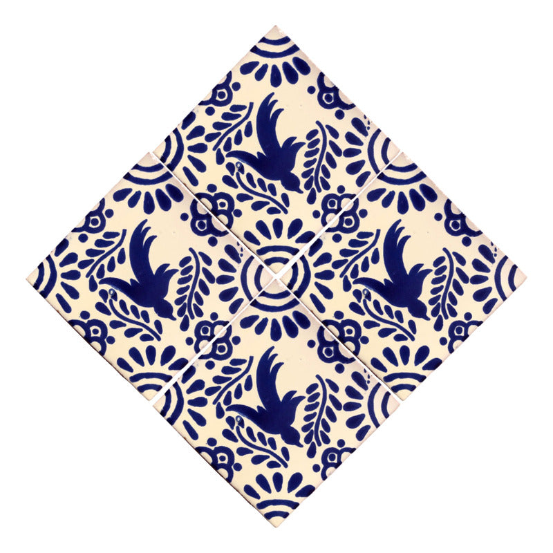Azulejo 10.5cm Artesanal Talavera Liso 90pz #acls-136
