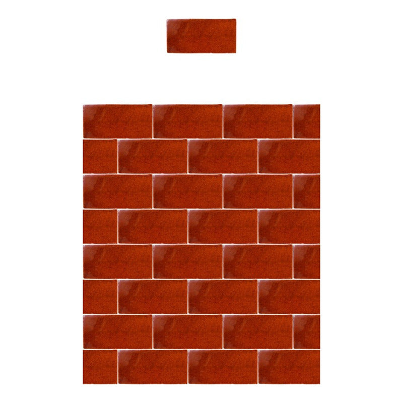 Azulejo 7.5cmx15.5cm Artesanal Talavera Liso 86pz Caramelo