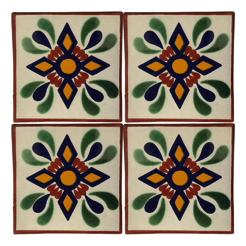 Azulejo 10.5cm Artesanal Talavera Liso 90pz #acln-20