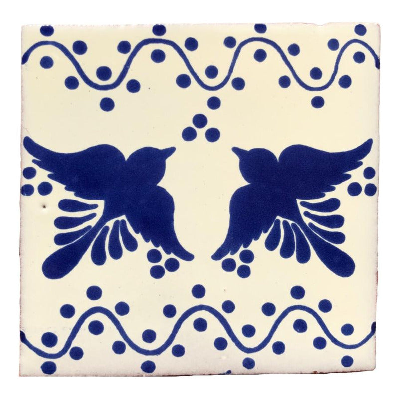 Azulejo 10.5cm Artesanal Talavera Liso 90pz #acls-130
