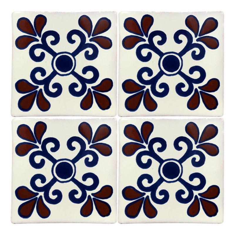 Azulejo 10.5cm Artesanal Tipo Talavera Liso 90pz #acls-99