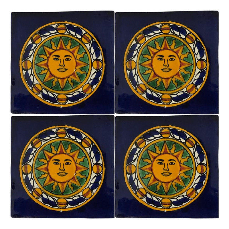 Azulejo 10.5cm Artesanal Tipo Talavera Liso 90pz #acln-18