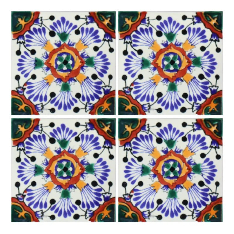 Azulejo Cerámico Artesanal 1m2  Alhambra 22 Blanco