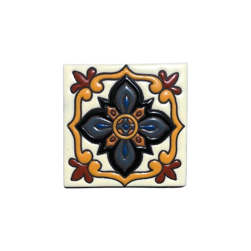 Azulejo 11cm Artesanal Tipo Talavera Relieve 30pz #acrs Acrs-44